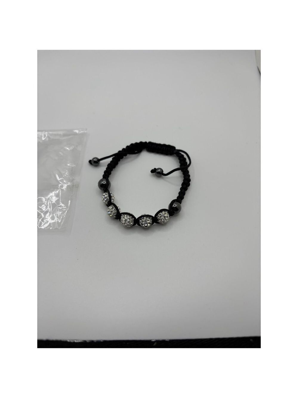 Black & Silver Beaded Shamballa Bracelet